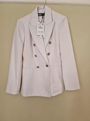  Zara Duouble Breasted Blazer Brand New Ecru Sizes S • £36