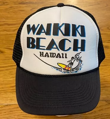 Vintage Waikiki Beach Hawaii Mesh Snapback Trucker Hat Good Condition • $14.95