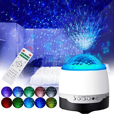 £14.29 • Buy Galaxy Star Projector Light LED Ceiling Starry Night Wave Ocean Space Music Lamp