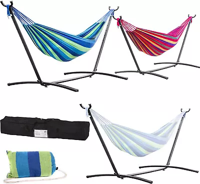 2 Person With Carrying Black Case Portable Hammock With Stand Outdoor Patio NEW • $55.95