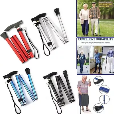 Heavy Duty Medical Adjustable Folding Walking Stick Aluminum Light Weight 4color • £7.94