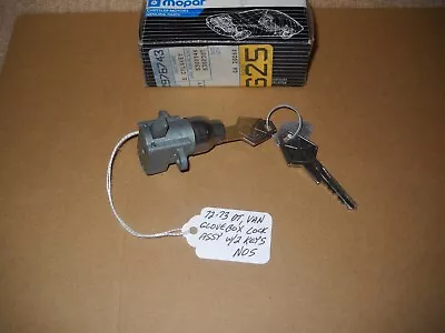 NOS Mopar 1972-73 Dodge Truck Van Glove Box Lock Assembly Locking Type W/ 2 Keys • $100