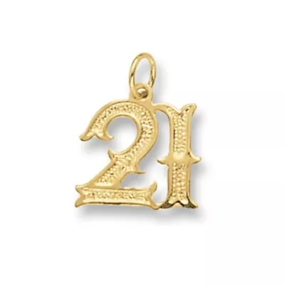 Mens 9ct Gold 12mm Plain 21st Birthday Pendant • £337.72