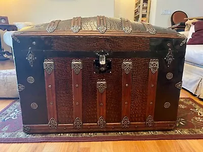  Victorian Camel Back Steamer Trunk • $1175