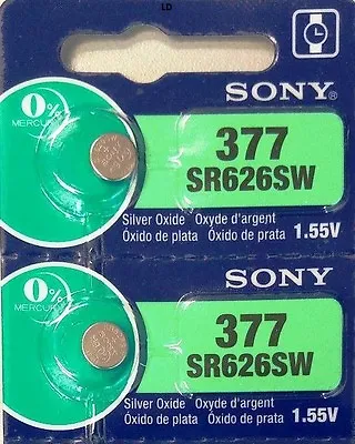 MURATA / SONY 377 SR626SW (2 Piece) SR626 V377 Watch Battery US Seller  • $1.89