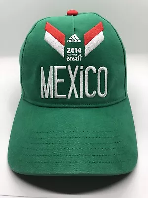 FIFA 2014 World Cup Mexico Cap Hat Adult Adjustable Adidas Green 100% Cotton • $18.50