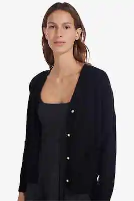 NEW Staud Women's Paola V-Neck Cardigan In Black Size S #S4870 • $135.99