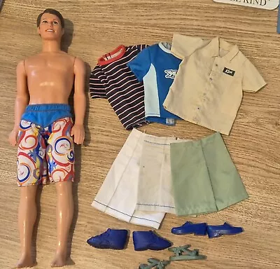 2002 Mattel  Rio De Janeiro  Ken Doll Plus Extra Outfits Clothes • $17