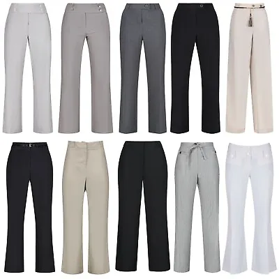 New Womens Trousers Ex Famous Store Smart Work Holiday Casual Pants All Lengths • £8.99