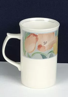  MIKASA Cezanne - Cappuccino Mug Intaglio Line CAC41 Pink & Yellow Flowers • $13.91