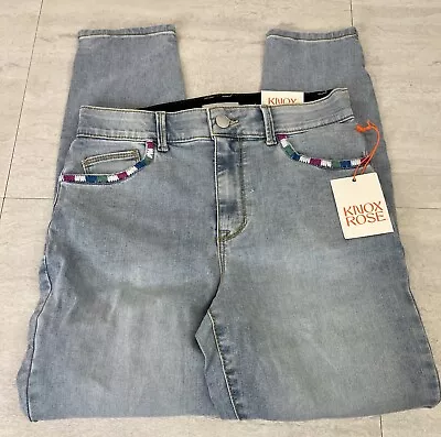 New Knox Rose Stretch High Rise Ankle Skinny Blue Jeans Size 6 FS • $14.99