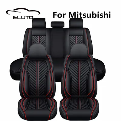 $91.99 • Buy ELUTO For Mitsubishi 5 Seats 5D PU Leather Full Set Car Seat Cover Cushion