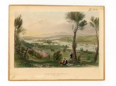 W.H. BARTLETT AMERICAN SCENERY View From Mt. Ida  Litho Page 1840 Hand Colored • $74.99