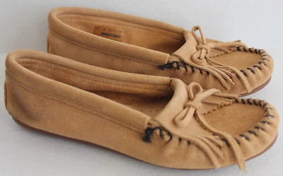 $14.99 • Buy Minnetonka Womens Kilty Hard Sole Slip On Tan Moccasin 8