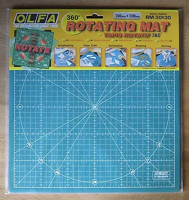 OLFA Rotating Cutting Mat RM-30X30 Quiltmaking Fabric Leather 300mm X 300mm • £33.95