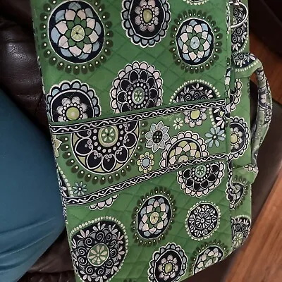 Vera Bradley Computer Case/ Brief Case Green In Color Sturdier With Solid Wrting • $21