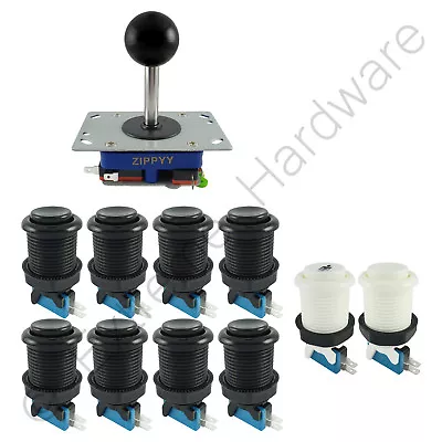 £17.99 • Buy 1 Player Arcade Control Kit 1 Ball Top Joystick 10 Buttons Black JAMMA MAME Pi