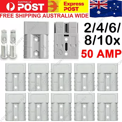 $5.55 • Buy 2 X Anderson Style Plug Connectors 50 AMP 12-24V 6AWG DC Power Tool DF