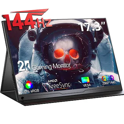 2K 144Hz Gaming Portable Monitor For Laptop 17.3 Inch Computer External Screen • $253.99