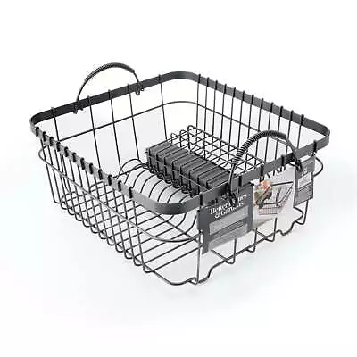 Metal Dish Rack With Caddy Antique Gray • $24.07