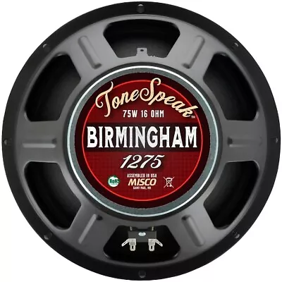 ToneSpeak Birmingham 1275 12  75W Guitar Speaker 16 Ohm • $149.99