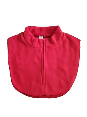 Fleece Neck Warmer Dicky W/ Front Zipper One Size Adult Sealed Red Winter • $12.26