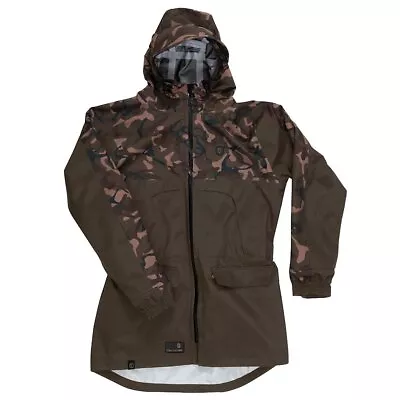 Fox Aquos Tri Layer 3-4 Fishing Jacket Outdoors Mens Green Camo  • £69.99