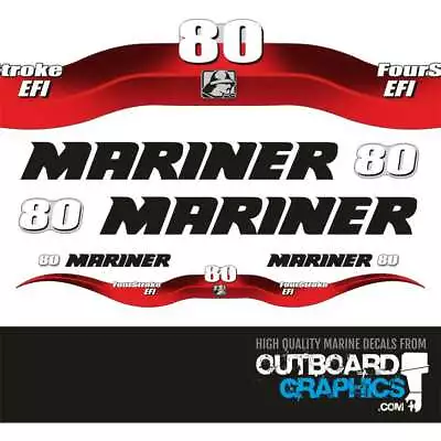 Mariner 80hp 4 Stroke EFI Outboard Decals/sticker Kit • $62.50