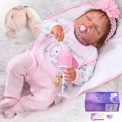 Realistic Reborn Baby Dolls Full Body Vinyl Silicone Handmade Lifelike Girl Doll • $62.42