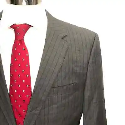 Hugo Boss Size 40R The James4 Sharp6 Wool Gray Striped Sport Coat Guabello 130s • $50.96