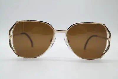 £87.18 • Buy Vintage Silhouette 6063/20 Gold Black Oval Sunglasses Glasses NOS