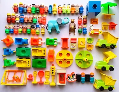 Huge Vintage Fisher Price Little People Lot! 79 Pieces Main & Sesame Street.... • $93.99