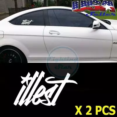 2pcs 8  JDM EURO Style Create Fatlace ILLEST Drift Race Logo Sticker Decal Vinyl • $13.47