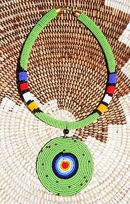 African Maasai Beaded Pendant Choker Necklace Ethnic Boho Masai Massai Jnop6 • $17.97