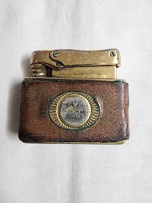 Vintage Colibri By Kreisler Gold Tone Lighter Leather Wrapped West Germany. RARE • $9.99