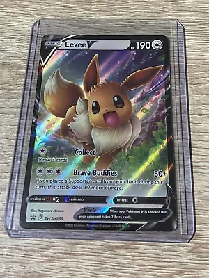 Pokemon Card Eevee V SWSH065 Black Star Promo Half Art Near Mint • £2