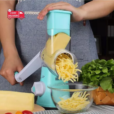 Rotary Cheese Grater -Manual Vegetable Slicer With Stainless Steel Peeler • $15.99