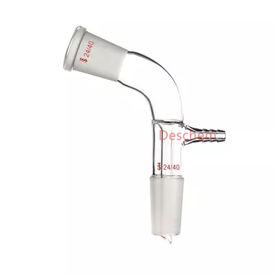 $9.99 • Buy 24/40 Glass Adapter Vacuum Take Off 105 Bend Take-off With Hose Connector Tube