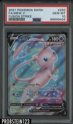 $0.99 • Buy 2021 Pokemon SWSH Fusion Strike #250 FA Mew V PSA 10 GEM MINT
