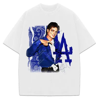 Michael Jackson Gang LA Los Angeles Blue Bandana Snoop Dogg 90's Graphic T-Shirt • $23.95