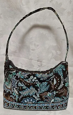 Cotton Vera Bradley Java Blue Shoulder Bag - Turquoise & Brown Retired • $11.99