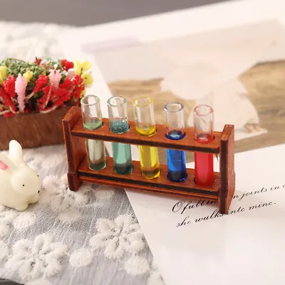 1SET Dollhouse Miniatures 1:12 Scale Color Test Tube Shelf Science Science Model • $6.99