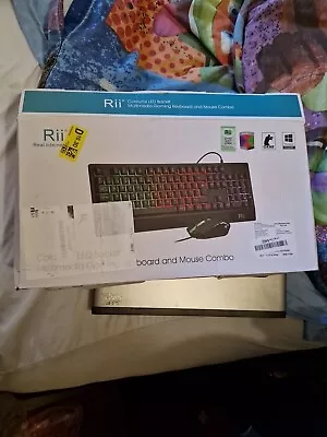 Rii COLOURFUL LED BACKLIT MULTIMEDIA GAMING KEYBOARD AND MOUSE COMBO • £10