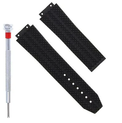 25mm Rubber Watch Strap Band Clasp For H Hublot Big Bang + Screwdriver Black • $19.95
