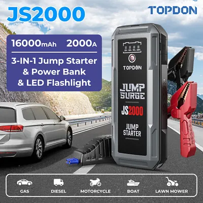 TOPDON JumpSurge2000 JS2000 2000A USB Car Jump Starter Booster Pack Power Bank • $114.99