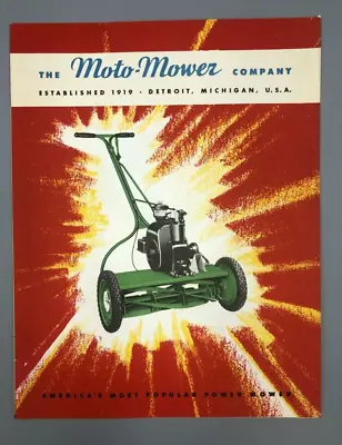 1940s MOTO-MOWER Co REEL LAWN MOWER Vintage ADVERTISE Brochure BRIGGS & STRATTON • $45.95