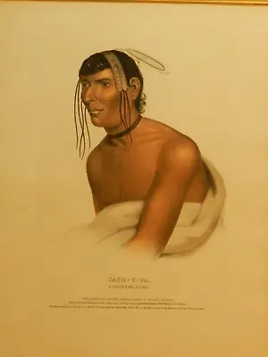 Original 1843 McKenney & Hall Color Lithograph Of JACK-O-PA A CHIPPEWA CHIEF. • $250