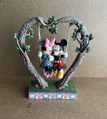 Traditions By Jim Shore Mickey And Minnie Mouse On Heart Swing Figurine. • $55