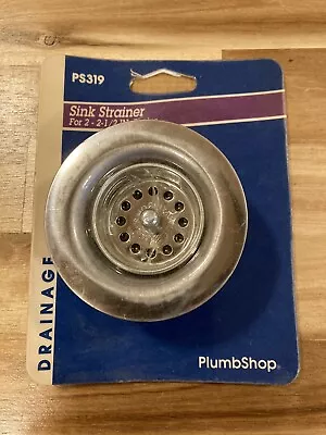 PLUMBSHOP 2 1/2  SINK STRAINER ASSEMBLY Stainless Steel For RV Camper Marine • $9.95