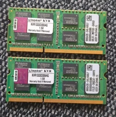 Kingston KVR1333D3S9/4G (2x4 GB PC3-10600 (DDR3-1333) DDR3 SDRAM 1333 MHz • £9.96